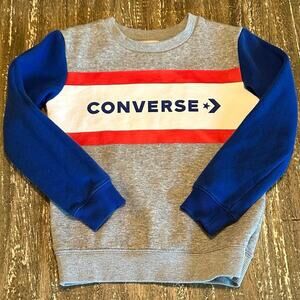 Converse Crewneck Sweatshirt Grey White Red Blue Boy’s Size 4T